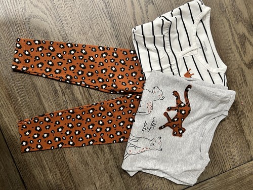 Legging And 2 Tops Simply joys By Carter Size 2T, Leapard Print 3 Piece Set NEW - Picture 2 of 9