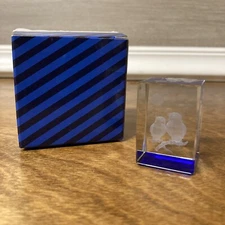 The Glass Gallery Crystal Collection Owls Hand Made Paper Weight