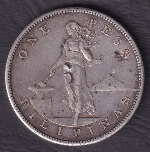 1 Peso 1905-S US-Philippine United States of America Coin w/Chopmark - Stock #C1 - Picture 3 of 5