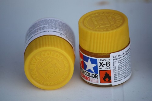 Tamiya Peinture Pot 10ml X8 Jaune Brillant Maquette Voiture Avion Char Ref81508 - Photo 5/12