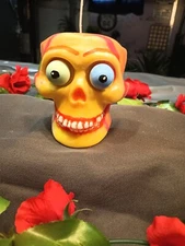 3D Large Soy Wax Popeyed Skull Candle