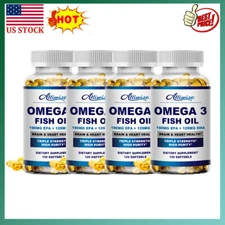 Omega 3 Fish Oil Capsules 3x Strength EPA & DHA, Highest Potency 120PCS
