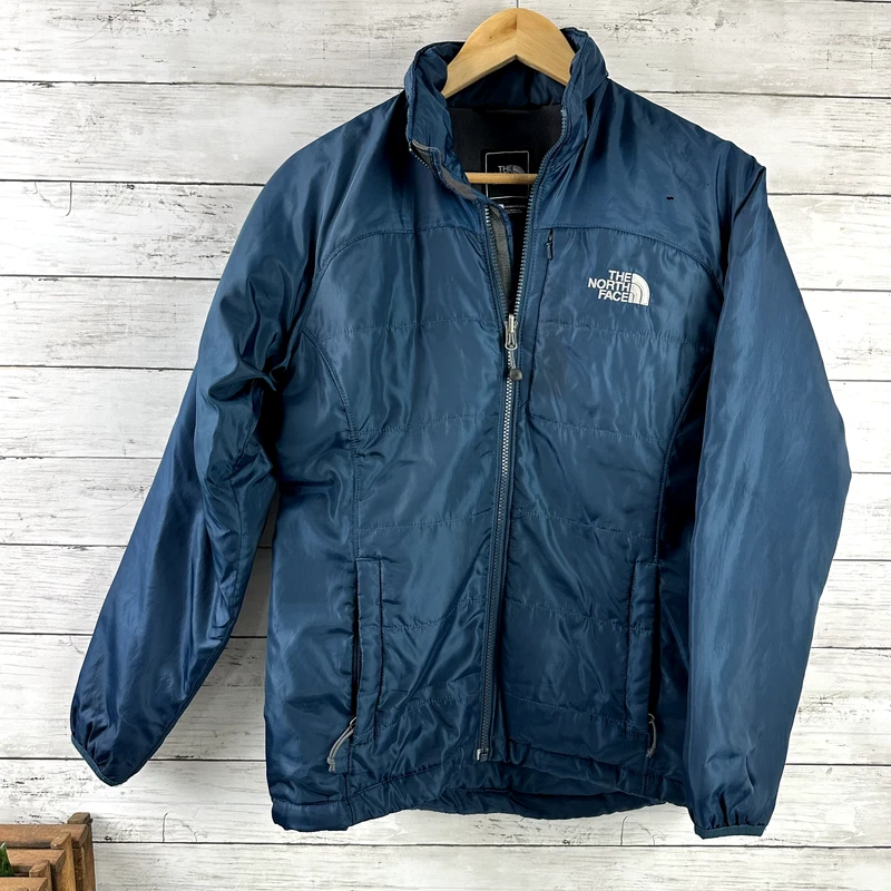 north-face full zip dark teal worn jacket