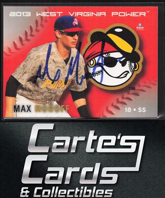 Max Moroff 2013 Brandt West Virginia Power #12 Pirates TTM/IP Signed Auto