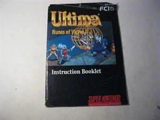 Ultima Runes of Virtue II Super Nintendo SNES instruction manual only 