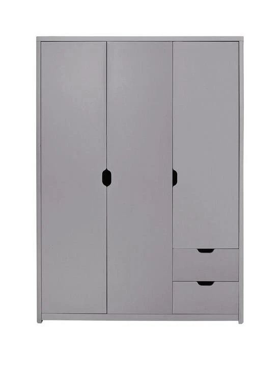 Aspen 3 Door 2 Drawer Wardrobe Grey Oak