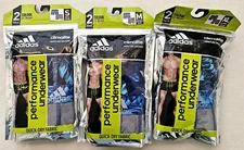Adidas Men's Boxer Trunk Briefs 2 Pack S M XL Jungle Blue Grey Gym Performance