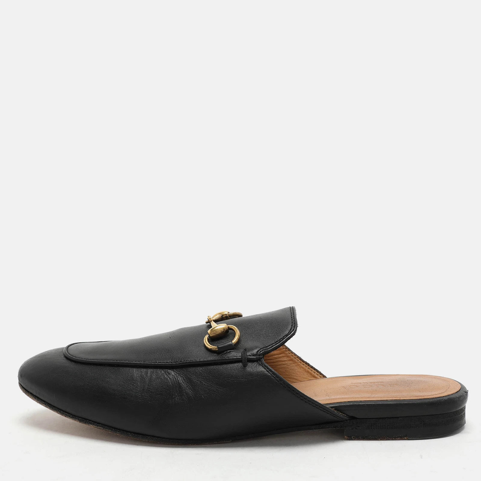 Mules Gucci cuir noir Princetown Horsebit taille 36,5
