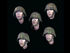 Rado 1/35 Waffen-SS Soldier Heads w/Helmets w/Camo Cover #1 (5 heads) RDM35H04
