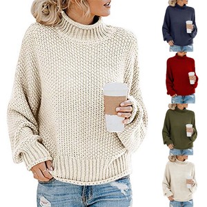 Femme Gros Tricot Pull Col Roule Pull Manches Longues Robe Pull Tops Ebay