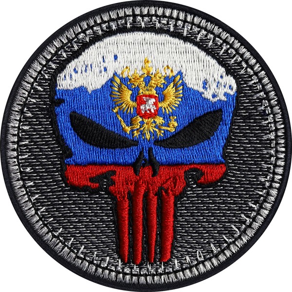 Biker Patches AufnäHer Russland Biker Punisher Patch Zum AufbüGeln 75X75Mm-image