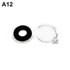 AirTite A12mm (.472") Coin Holder Capsules with Black Rings, Quantity of 25