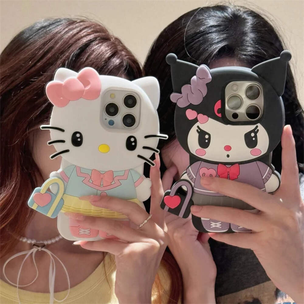 Handbag Hello Kitty Kuromi For iPhone 16 15 14 13 12 11 Pro Max Silicone Soft Co-image