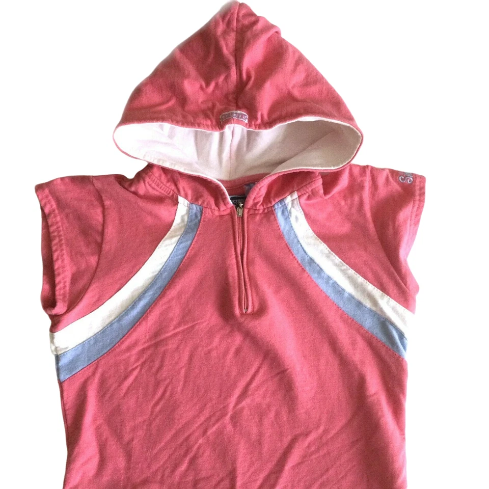 Vestido activo con capucha vintage años 90 raro Skechers niñas talla L 12/14 rosa Foto 3 de 4
