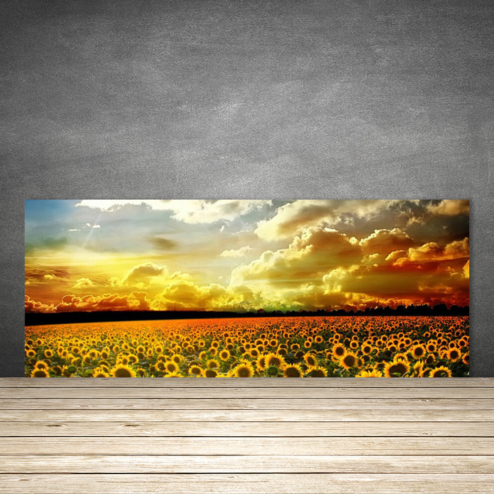 Crédence de cuisine en verre trempé haut de gamme motif tournesol