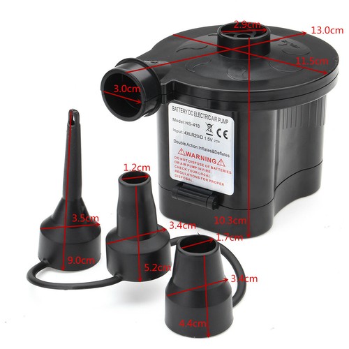 Quick Fill Electric Air Pump Inflator with 3 Nozzles for Mattres Inflatables Bed - Picture 2 of 7