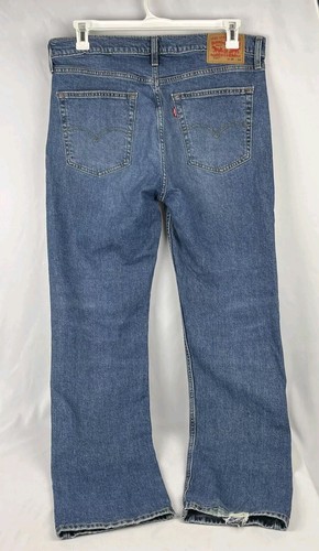 Jeans Levi's 514 para hombre azul lavado medio etiqueta de mezclilla 36x34 real 36" X 32,5 - Imagen 2 de 6
