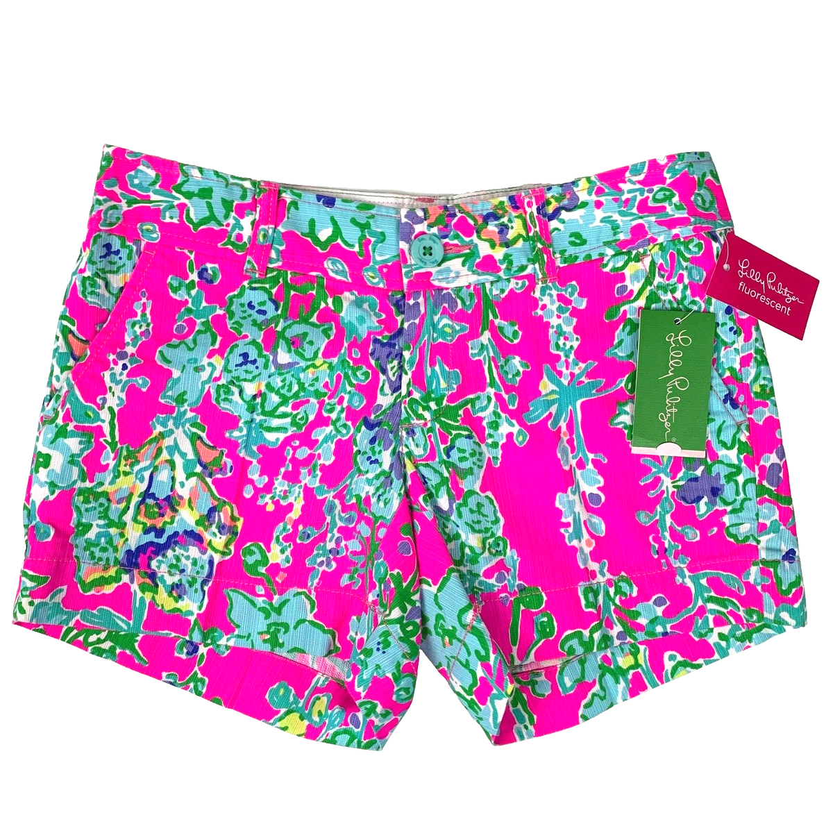 Shorts Lilly Pulitzer Pop Pink Southern Charm - Taille 2, Rose, Neuf Sans étiquettes