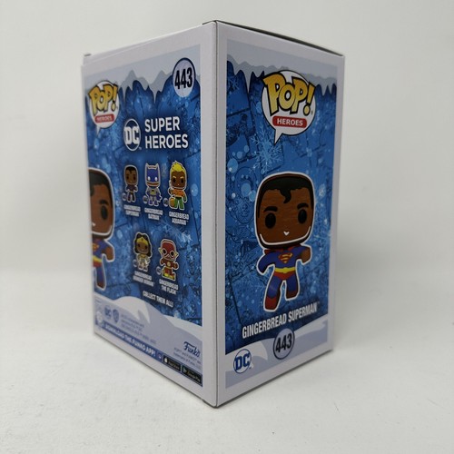 Funko Pop DC Super Heroes - GINGERBREAD SUPERMAN #443 + FREE Protector - Picture 5 of 8