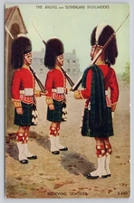 Vintage Valentine's Postcard The Argyll and Sutherland Highlanders Relieving