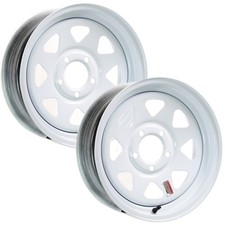 eCustomrim 2-Pack Trailer Rim 13" 13X4.5 5 Lug On 4.5 Center White Spoke Wheel