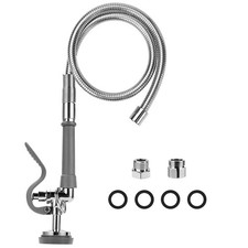Pre Rinse Hose with Sprayer Valve, 45 Inch Flexible Stainless Commercial Sink...