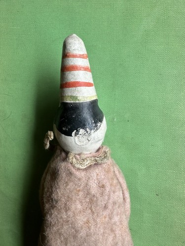 Antiguo juguete marioneta payaso circo madera fieltro rosa composición años 20 Asis - Imagen 9 de 12