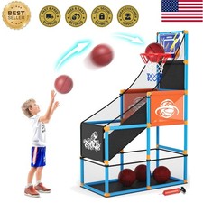 Adjustable Indoor/Outdoor Kids Basketball Game Set with 4 Balls for Active Fun