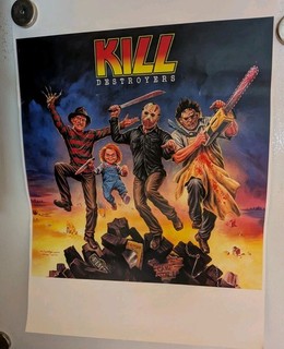 KILL DESTROYERS POSTER CHUCKIE JASON LEATHER FACE FREDDY KRUGER KISS 19x13