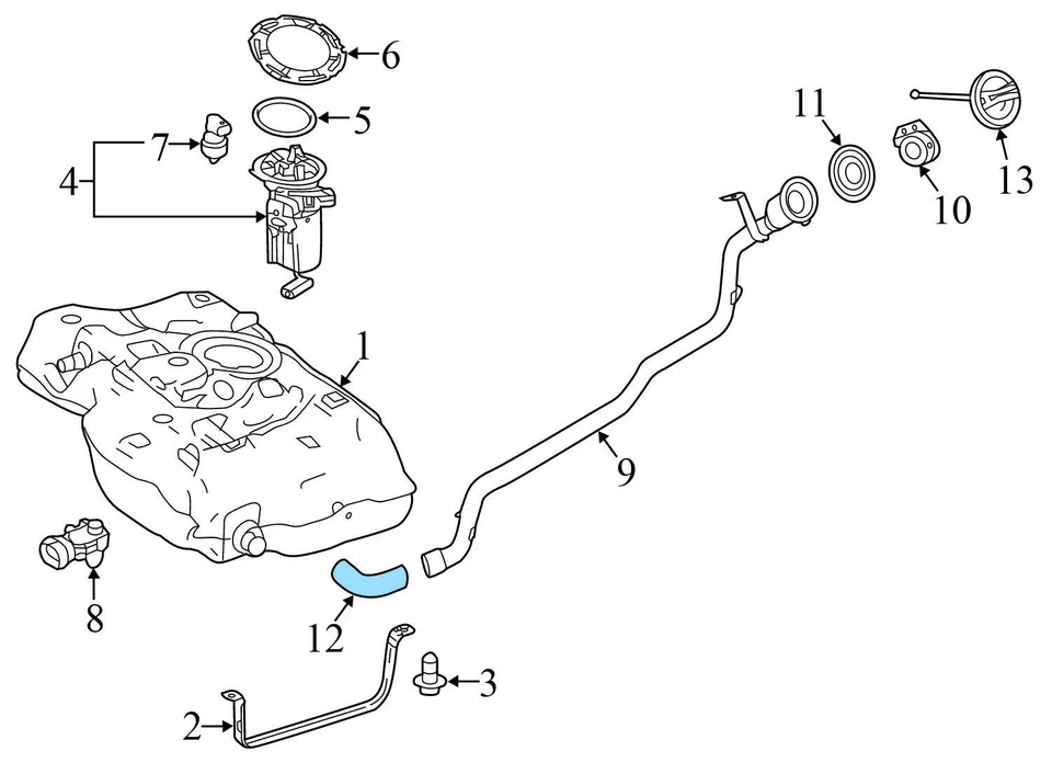 Mercedes-Benz B250 2013-2019 2,0 L - manguera del tanque de combustible 2464760075 Foto 3 de 4