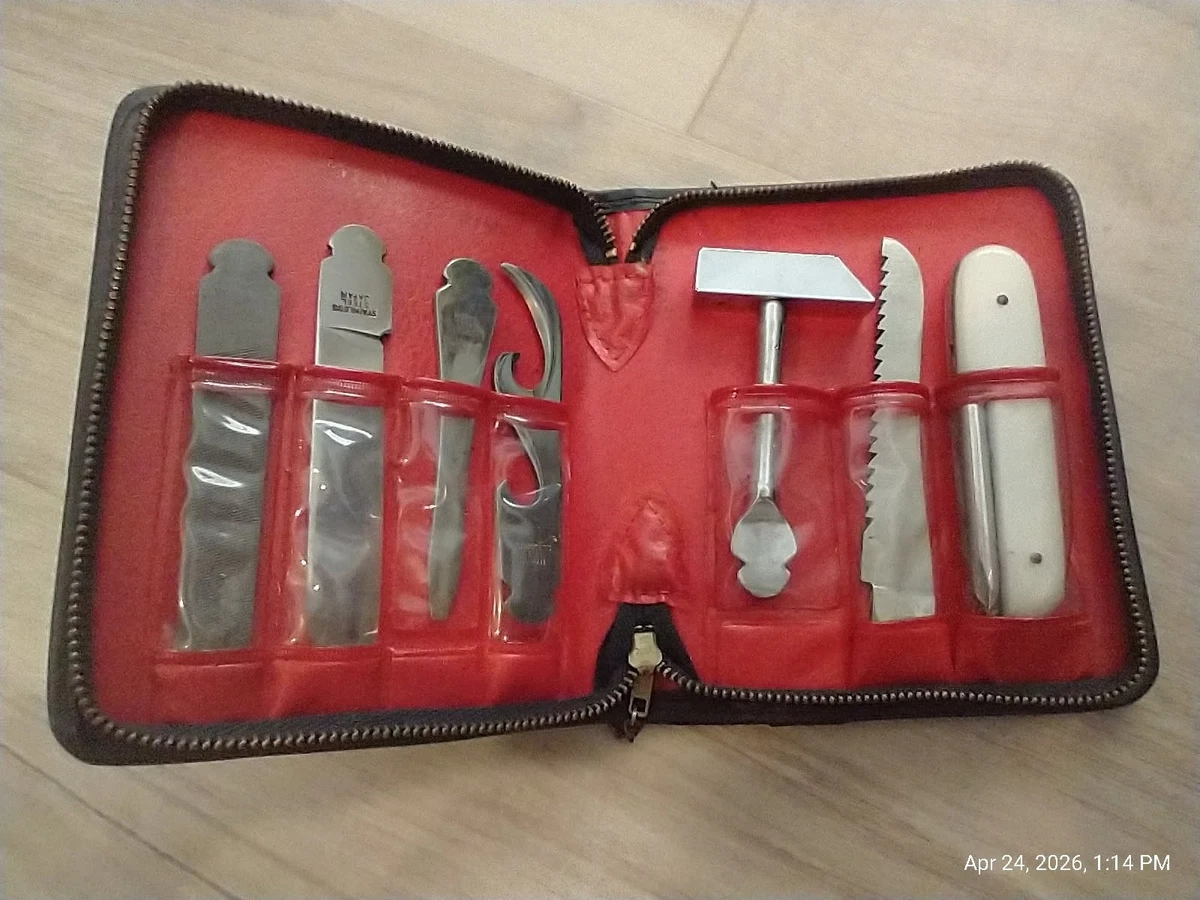 Knife Tool Kit In Collectible Vintage Factory Manufactured Folding