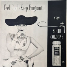 Emeraude Solid Cologne Coty Beauty Fragrance Vintage 1957 Ad Magazine Print