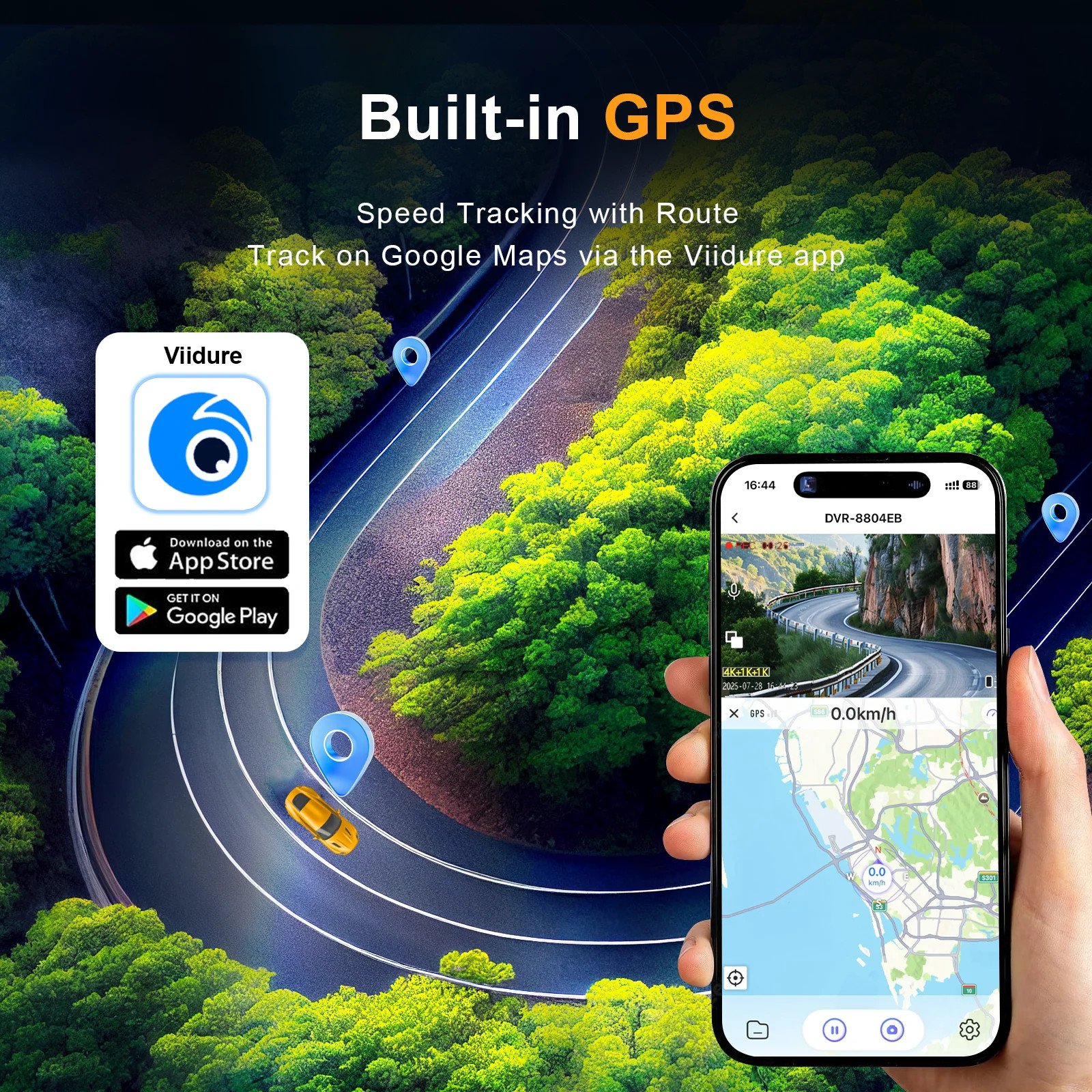 Dash Cam 4ch 4K Anteriore Sinistra Destra Posteriore Vista 360° Cruscotto Telecamera WIFI GPS Wdr Auto Dvr - Miniatura 7