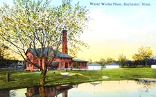 1914 WATER WORKS PLANT ROCHESTER MINNESOTA POSTCARD POSTED VINTAGE BLOOM BROS.