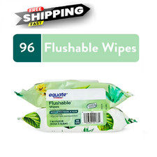 Equate Flushable Wet Wipes with Witch Hazel  Aloe, 96 Wipes 2 Pack 