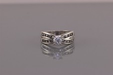 Sterling Silver Cubic Zirconia Solitaire Channel Set Band Ring 925 Sz: 7