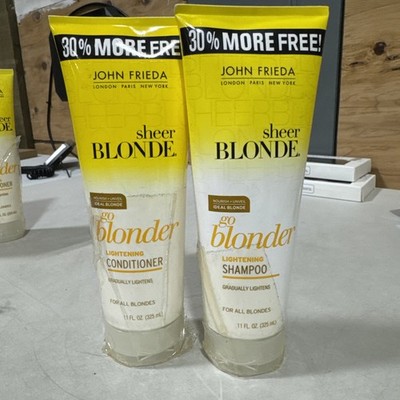 John Frieda Sheer Blonde Go Blonder Lightening Shampoo and Conditioner 11 Oz D4L