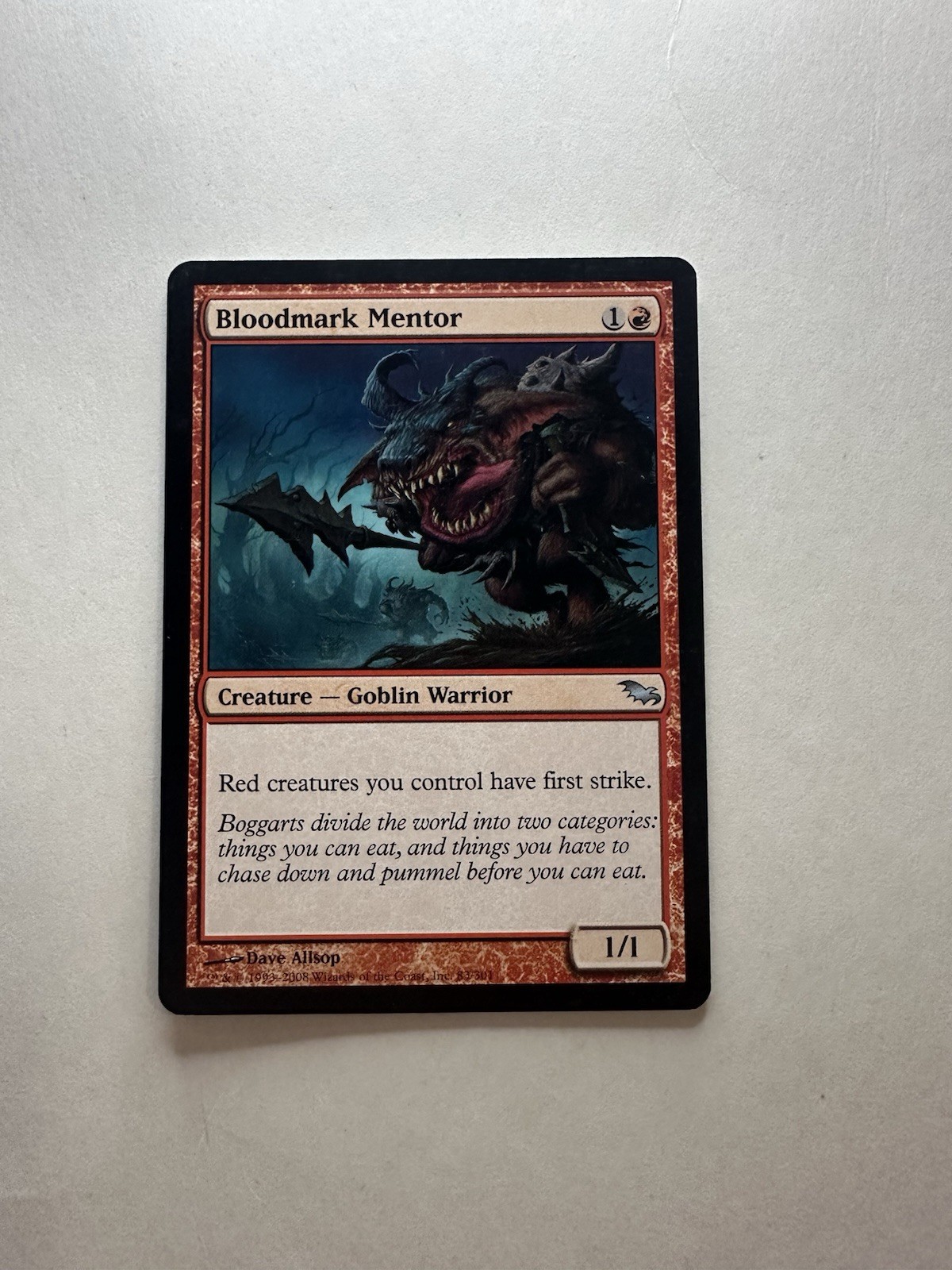 Bloodmark Mentor LP Shadowmoor Magic The Gathering Mtg Lightly Played Creature