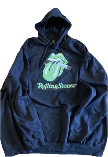 Neu ohne Etikett Rolling Stoner Hoodie 2XL schwarz Herren Erwachsene Grafik Marihuana 420 XXLarge - Bild 2 von 9