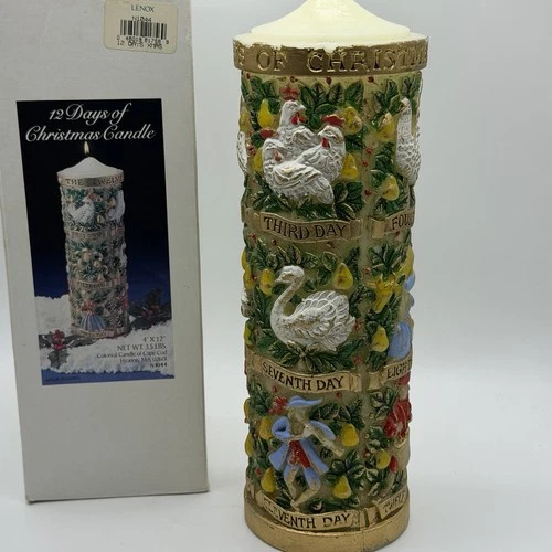 Large Candle 12 Twelve Days of Christmas Vintage Cottagecore Partridge Birds image 12