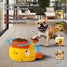Dog Puzzle Feeder Interactive Cat Food Treat Dispenser Cartoon Duck Press Pet-US