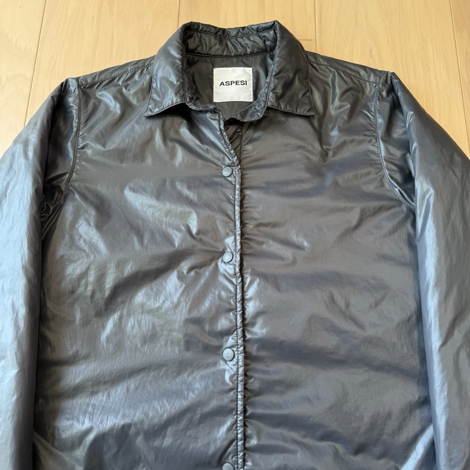 Aspesi рубашка куртка маленький темно серый черный изолированный верхняя одежда дизайнер - Изображение 3 из 4