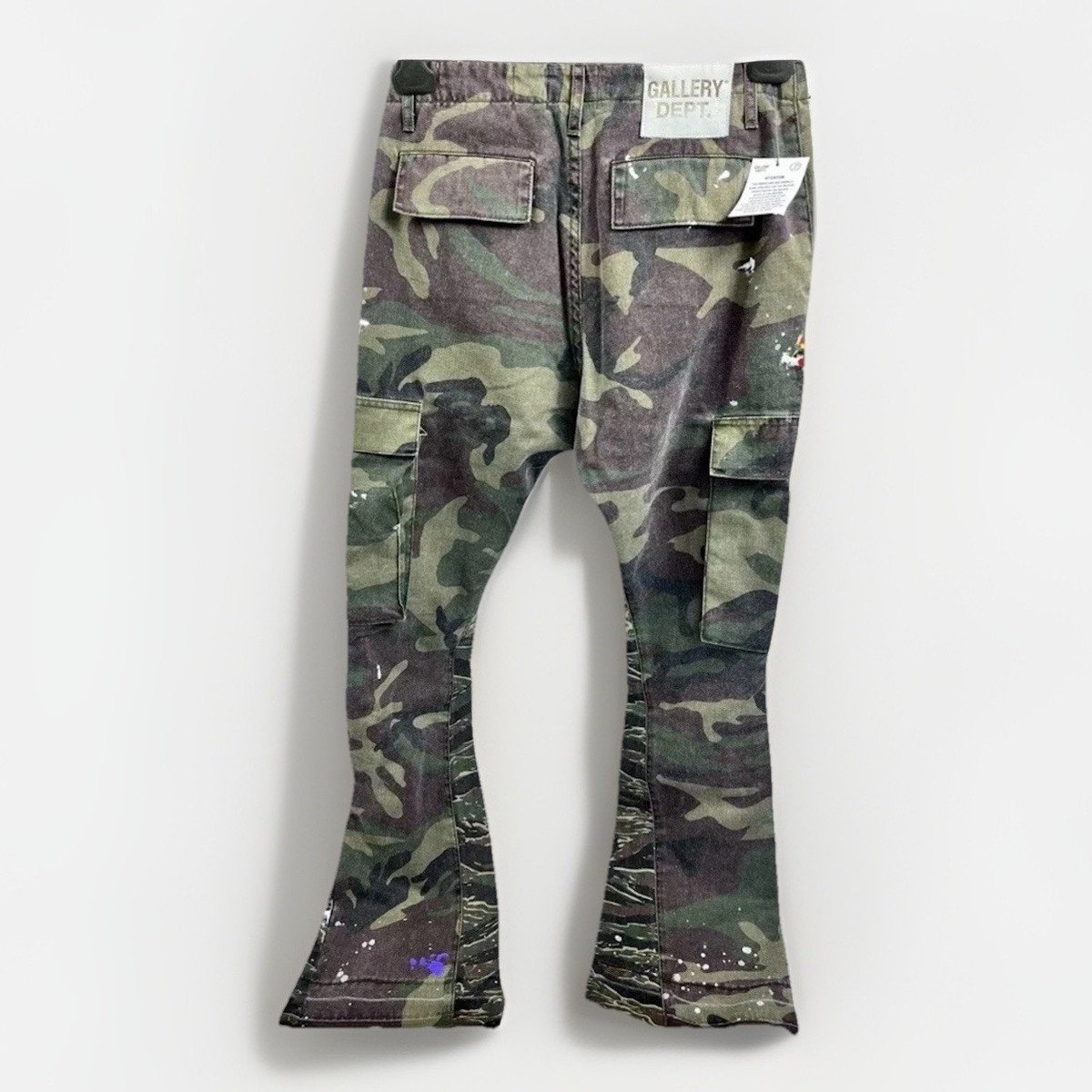 GALLERY DEPT La Flare Camo  ギャラリーデプト カモ Gallery Dept. Slim Fit Flared Camo Paint Panelled Cargo Trousers