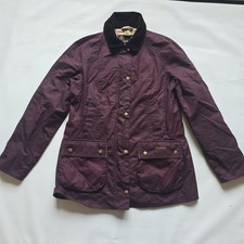 Barbour Women's Wax Jacket Size 12, Plum.
