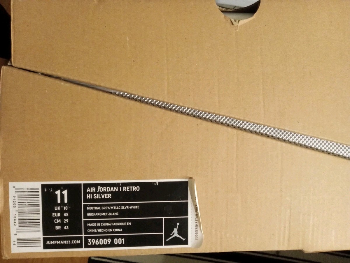 Size 12 - Air Jordan 1 Retro Silver High 25th Anniversary for sale