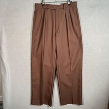 Brown Uniqlo U Womens Size 8 Brown Trousers Pleated Wide Leg Pants