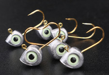50 Pack Unpainted 3D Eyes Lead Jig Heads Worm Fishing Hooks Crappie Trout 1g-7g