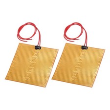 Heater Film Heating Plate, 25W 12V 100x100mm Polyimide Heat Pad, Pack of 2
