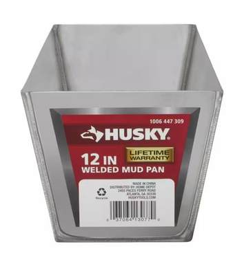 #ad Husky Mud Pan 12 Inch Heavy Gauge Watertight Laser Welded Seams Stainless Steel $6.59