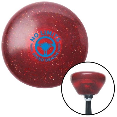Blue No Limits Red Retro Metal Flake Shift Knob w/ M16x1.5 Insert Shifter Auto